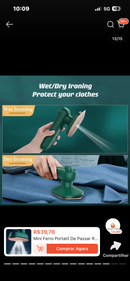 Mini ferro de passar roupas a vapor para viagem